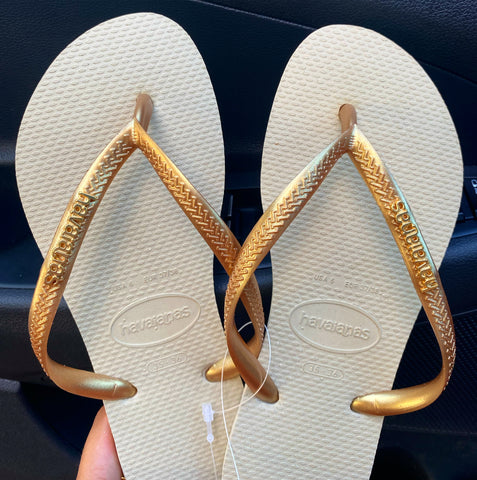 Havaianas Slim Logo Méta Gold